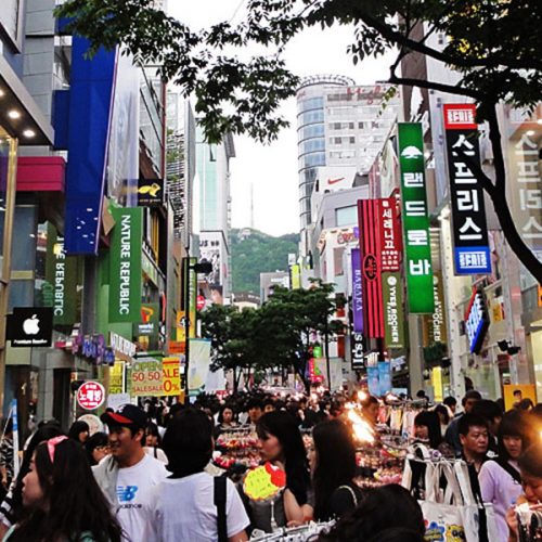 Myeongdong shopping in Seoul